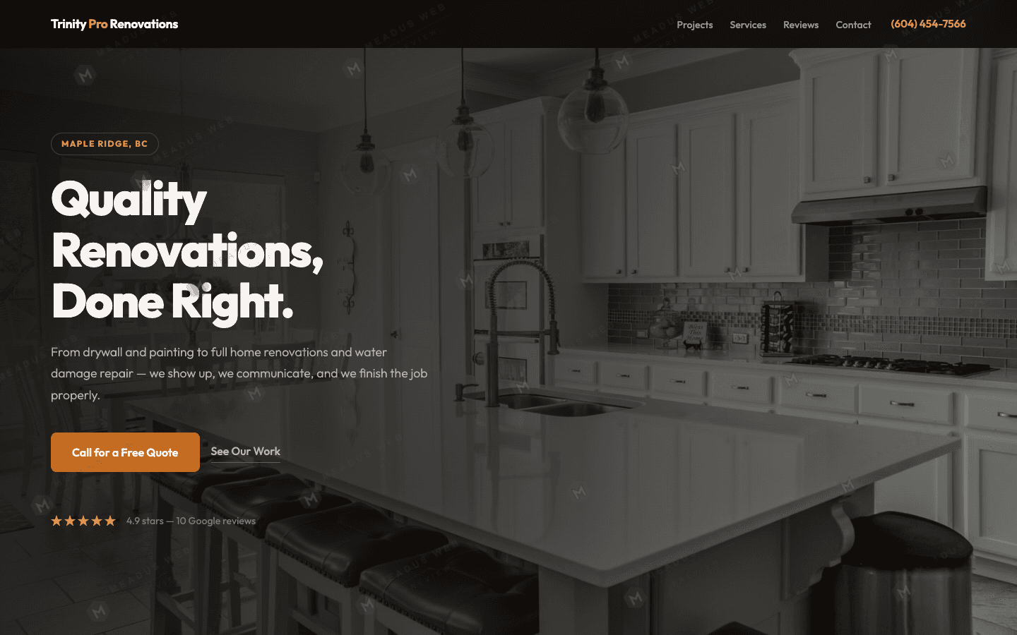 Trinity Pro Renovations website